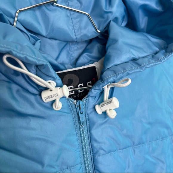 Vintage Guess Puffer Vest Jacket large blue - Picture 6 of 10